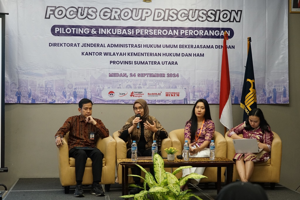 Kanwil Kemenkumham Sumut Gelar FGD Piloting Dan Inkubasi Perseroan Perorangan