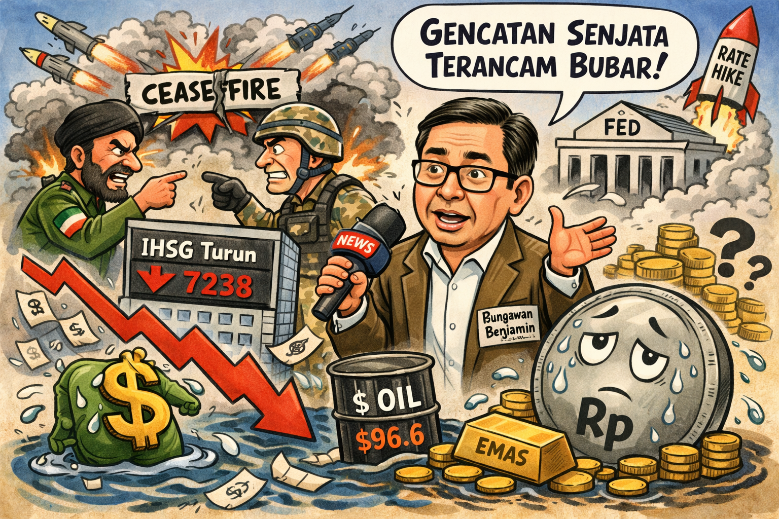 Gencatan Senjata Terancam Bubar, IHSG Dan Rupiah Kembali Melemah