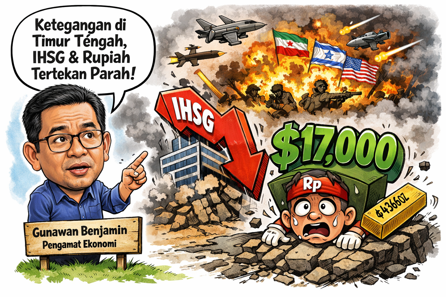 Perang Memanas Saat Libur Panjang, IHSG Dan Rupiah Berpotensi Tertekan