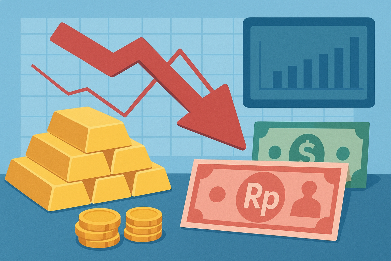Menanti Keputusan BI, Rupiah Dan Harga Emas Turun Di Awal Pekan
