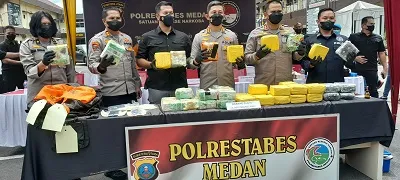 Polrestabes Medan Gagalkan Peredaran 42 Kg Sabu Asal Malaysia