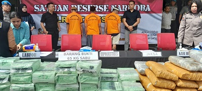 Polrestabes Sita Dan Musnahkan 65Kg Sabu