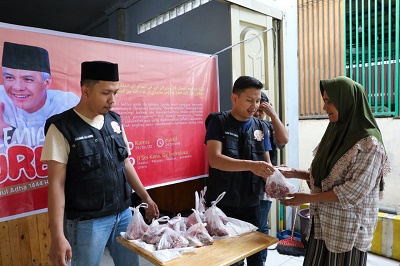 Idul Adha 1444 H, Ganjar Milenial Potong Dua Kambing Dan Dibagikan Kepada Warga Medan