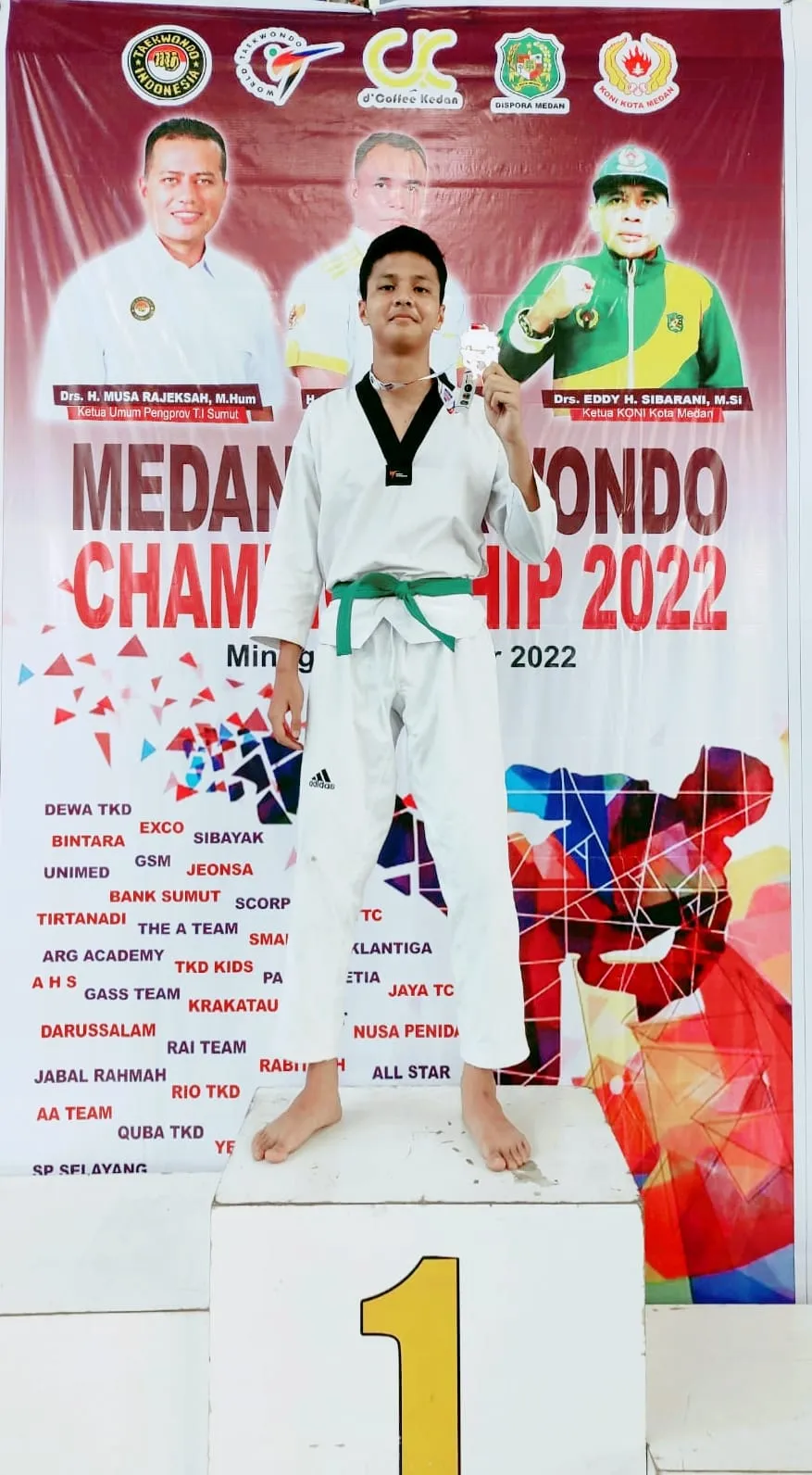 Zineddin Ziddane Bangga Raih Emas Taekwondo Medan Championship