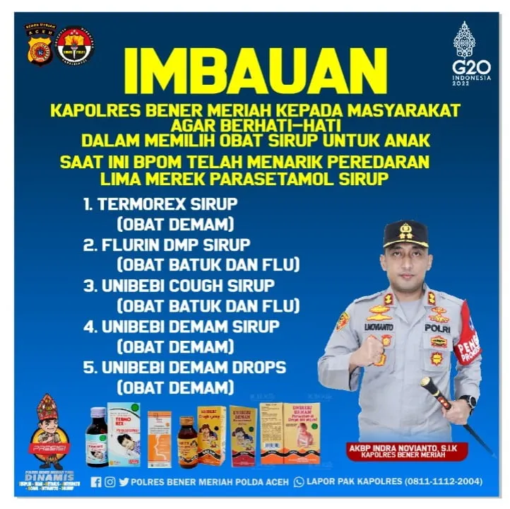 Kapolres Bener Meriah Imbau Orang Tua Hindari Penggunaan Sirop Bagi Anak-anak
