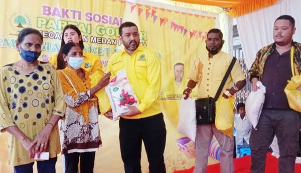 Sambut Deepavali, Golkar Medan Polonia Bagikan Ratusan Paket Sembako
