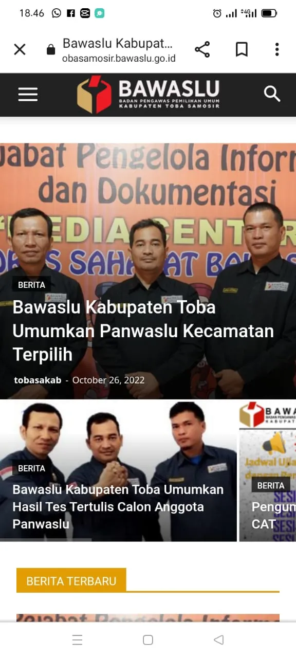 Bawaslu Toba Umumkan 48 Nama Panwascam Terpilih