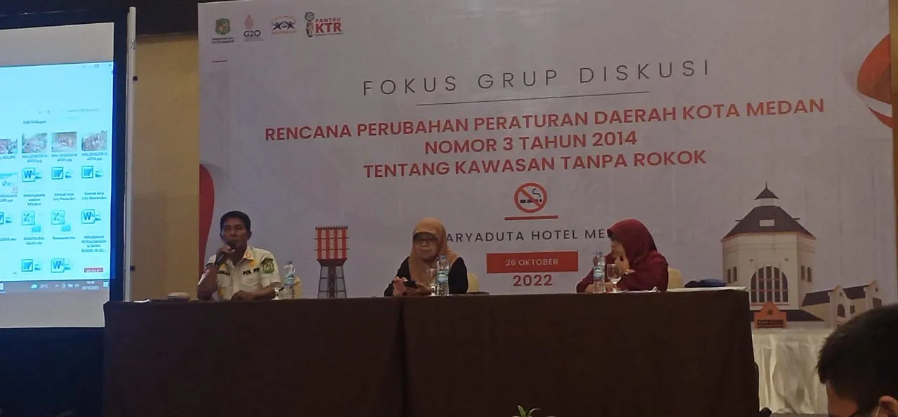 Yayasan Pusaka Bersama Dinkes Medan Gelar FGD Rancangan Perubahan Perda KTR