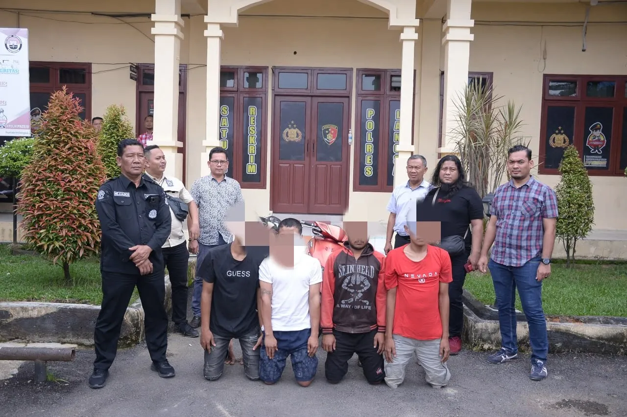 Peras Sopir Truk, Empat Pria Diamankan Sat Reskrim Polres Langsa