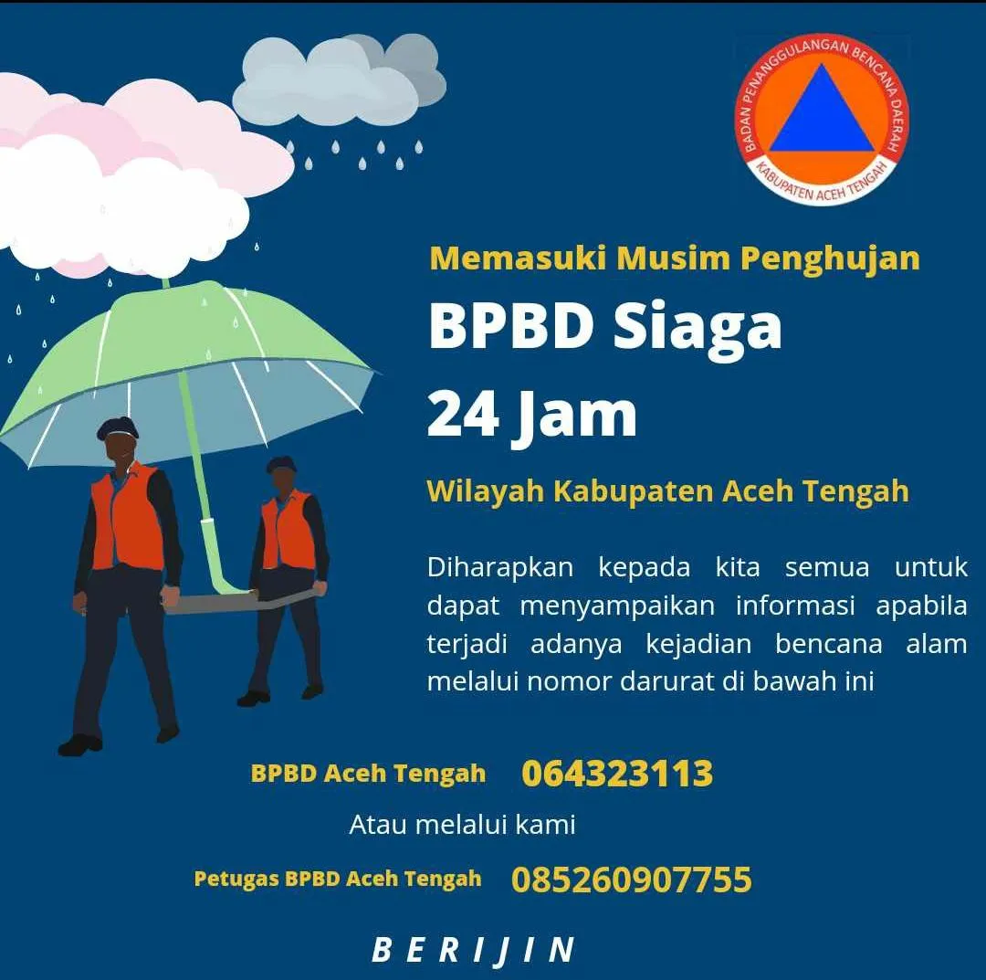 BPBD Aceh Tengah Siap Siaga 24 Jam