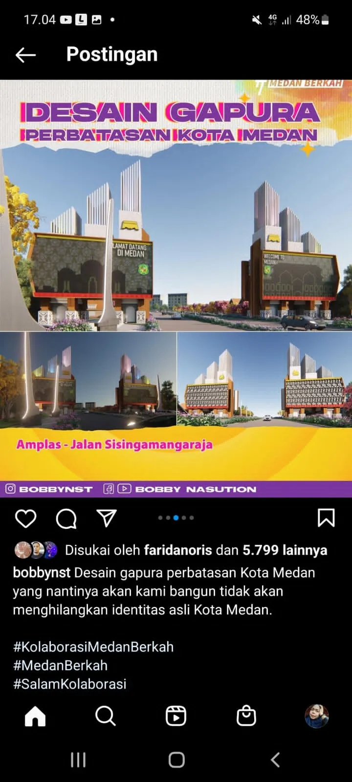 Bobby Nasution Posting Desain Revitalisasi Gapura, Warga Kritik Soal Jalan Berlubang dan Kemacetan