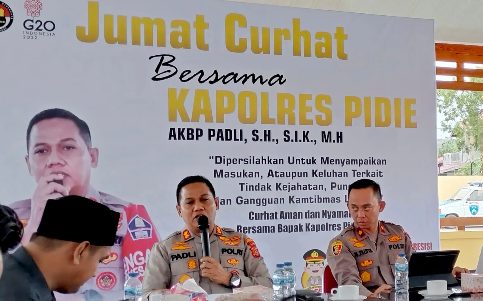 Polres Pidie Awali Program Jumat Curhat Dengan Wartawan Di Sawung