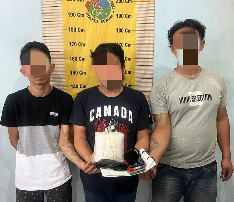 Polres Sergai Ungkap Peredaran 1 Kg Sabu, 3 Pelaku Ditangkap