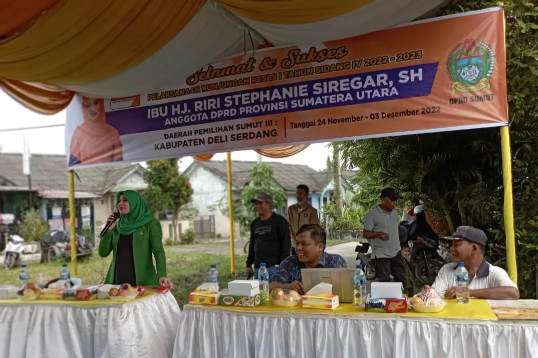 Anggota DPRD Sumut Hj Riri Stephanie Siregar SH MH Serap Keluhan Warga Perum Kuis Indah Permai Payagambar, Batangkuis