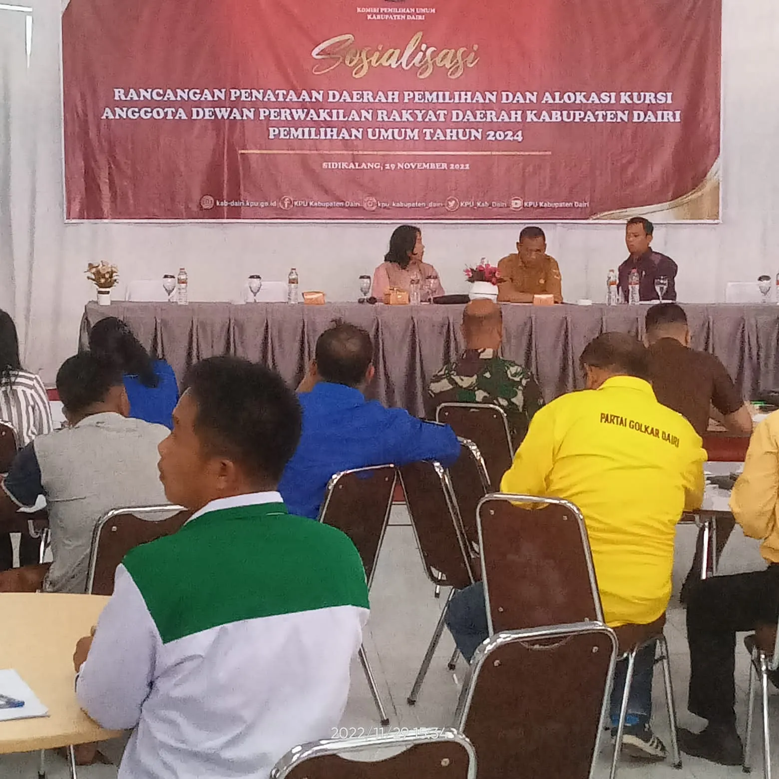 KPU Dairi Sosialisasikan Penataan Dapil Dan Alokasi Kursi DPRD