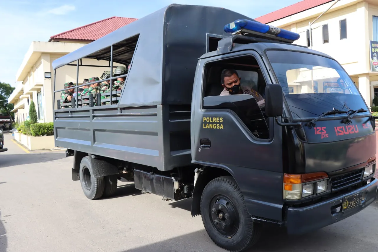 Antisipasi Guantibmas 4 Desember, Polres Langsa Patroli Gabungan