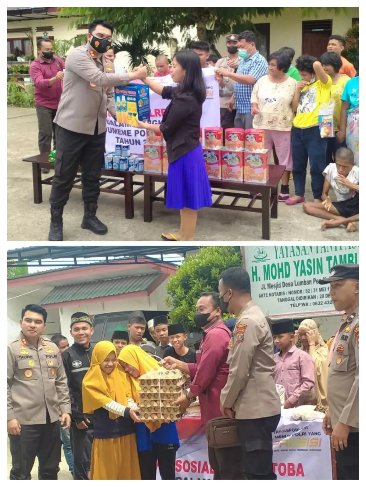 Jelang Nataru, Kapolres Toba Gelar Bhakti Sosial Di Panti Asuhan