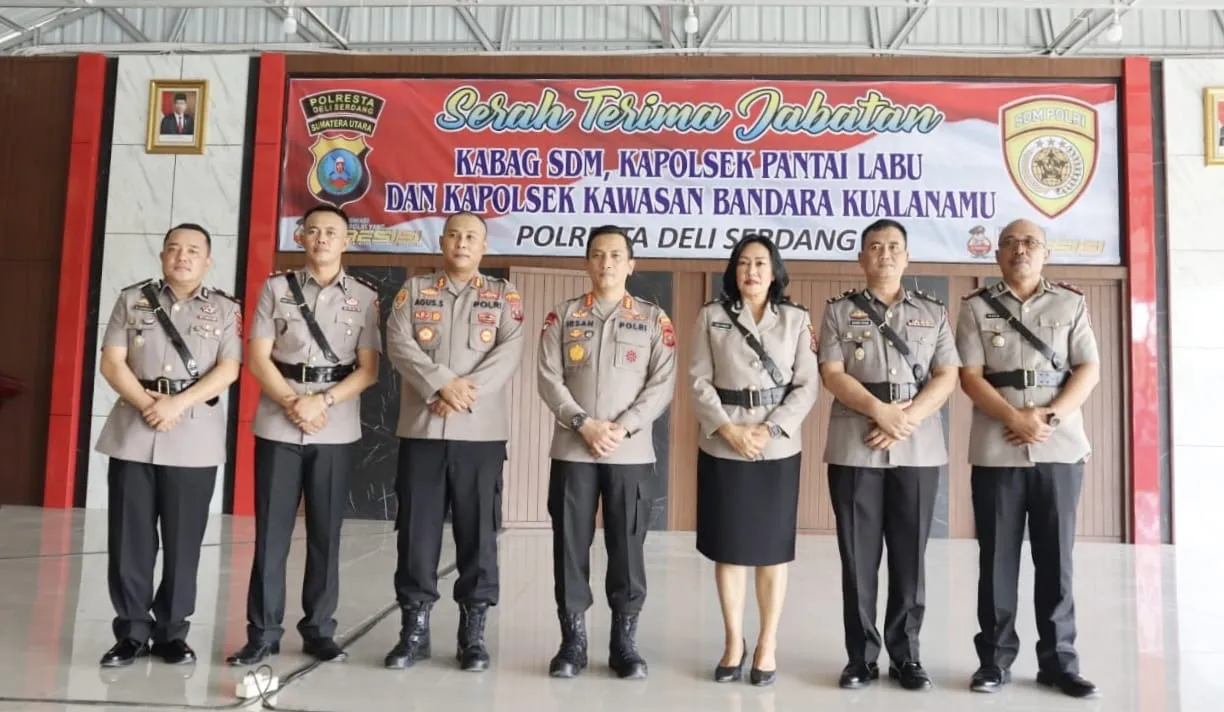 Kapolresta Deliserdang Pimpin Sertijab Kabag SDM, Kapolsek Bandara dan Kapolsek Pantailabu