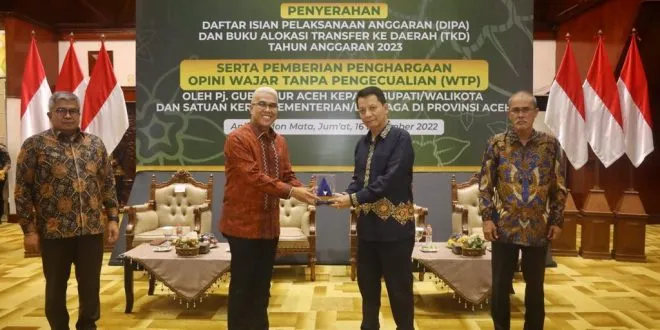 WTP Tujuh Kali Secara Beruntun, Pemerintah Aceh Terima Penghargaan Dari Kemenkeu