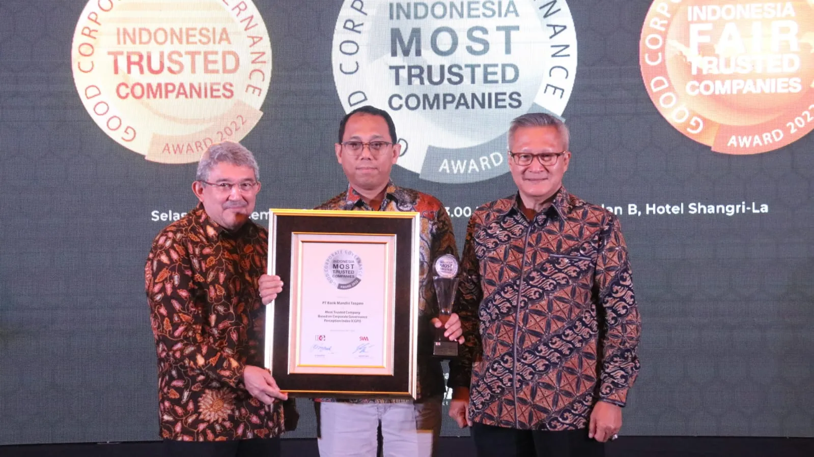 Bank Mandiri Taspen Menerima Award Corporate Governance Perception Index