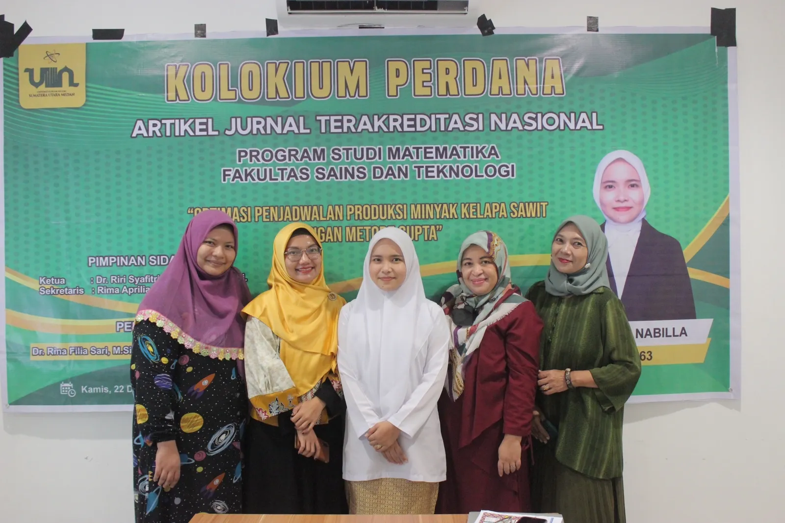 FST-UINSU : Kolokium Perdana S-1 Prodi Matematika Widi Ihdina Nabilla Bisa Jadi Pilihan Populer Mahasiswa