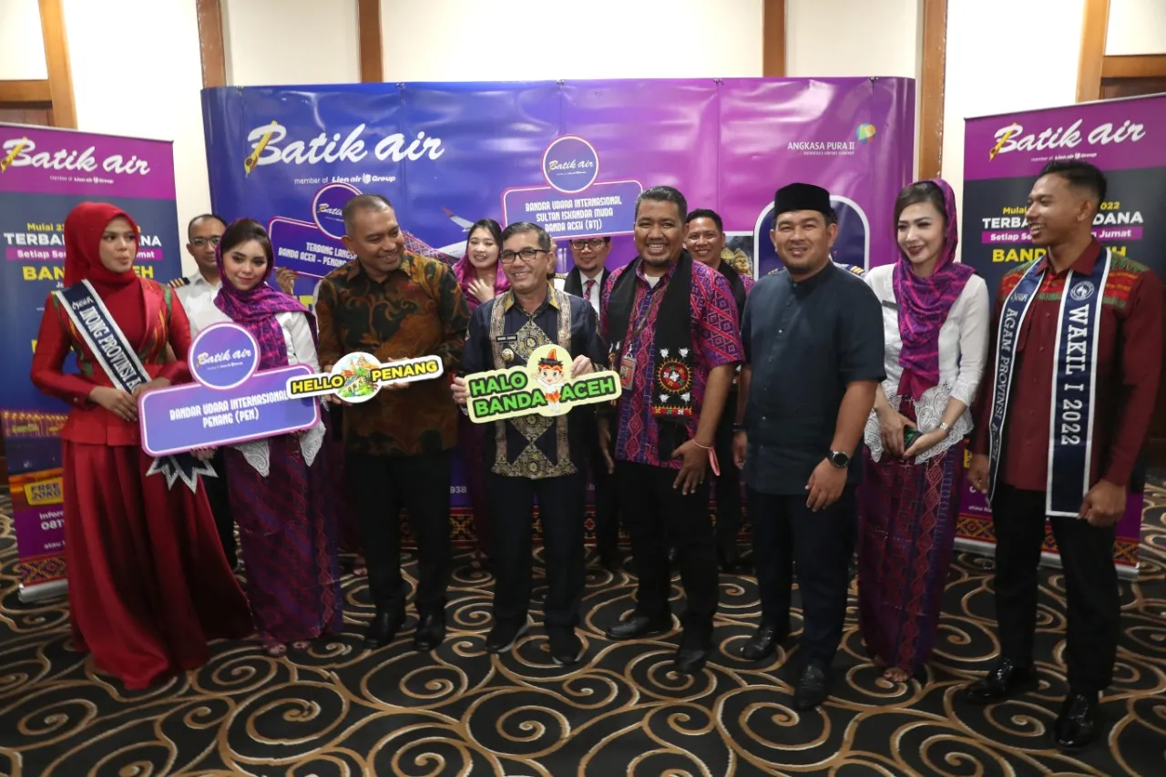 Bakri Siddiq Resmikan Penerbangan Perdana Batik Air Banda Aceh-Penang