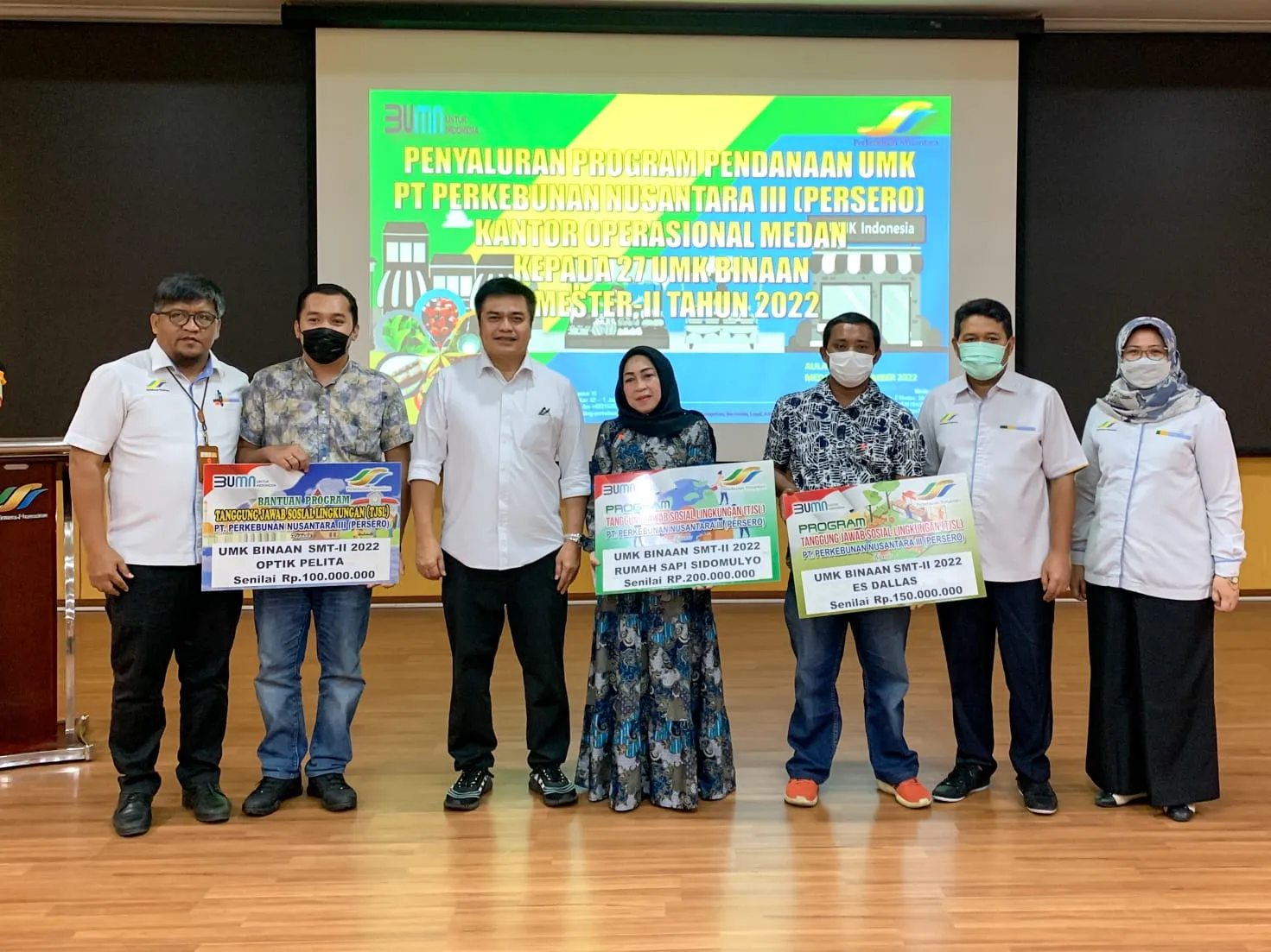 PTPN III Salurkan Rp3,5 Miliar Program Pendanaan UMK Triwulan II Tahun 2022 Dan Pelatihan Kewirausahaan