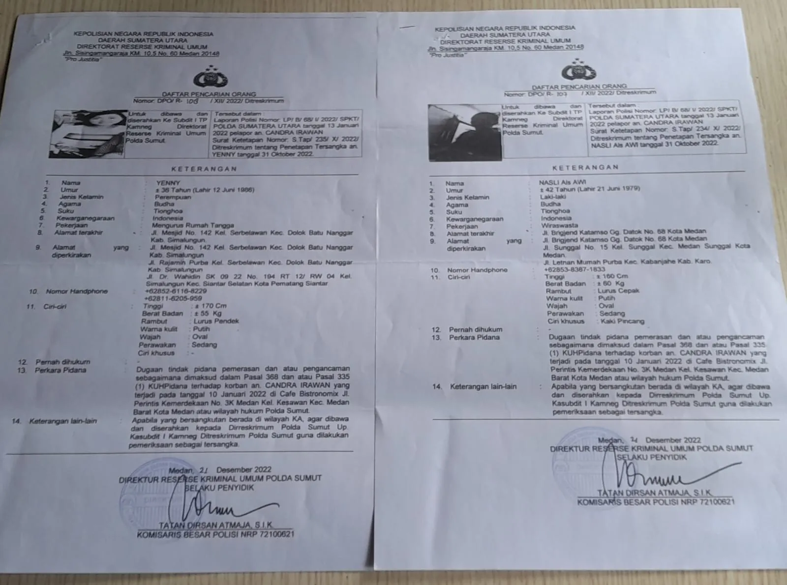 Dua DPO Belum Ditangkap, Korban Kirim Surat Ke Kapolri