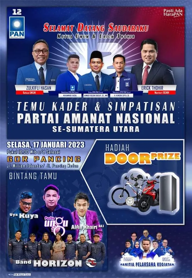 Zulkifli Hasan Bersama Pasha Ungu Dan Ribuan Kader PAN Akan Birukan Sumut