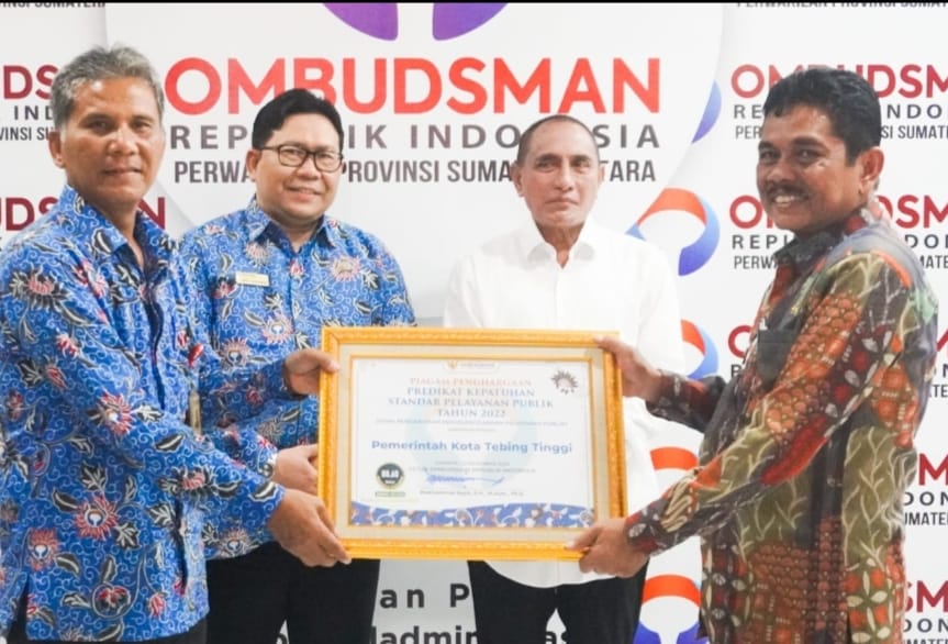 Tebingtinggi Peringkat Ke-4 Penghargaan Ombudsman Sumut Tahun 2022