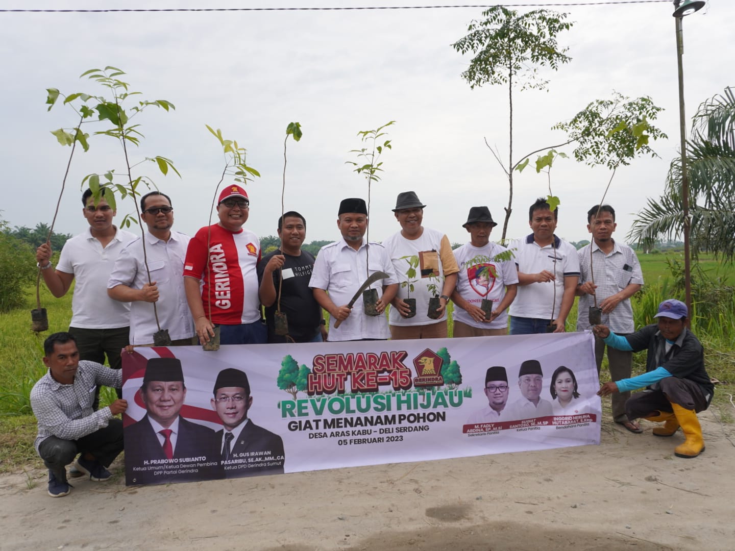 Sambut HUT Ke-15, Gerindra Sumut Tanam 18 Ribu Pohon
