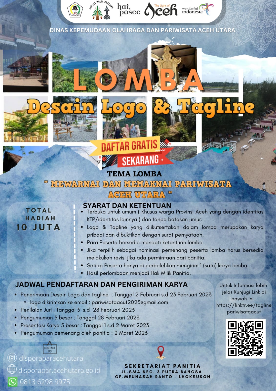 Aceh Utara Siapkan Rp10 Juta Untuk Pemenang Lomba Cipta Logo Dan Tagline Pariwisata