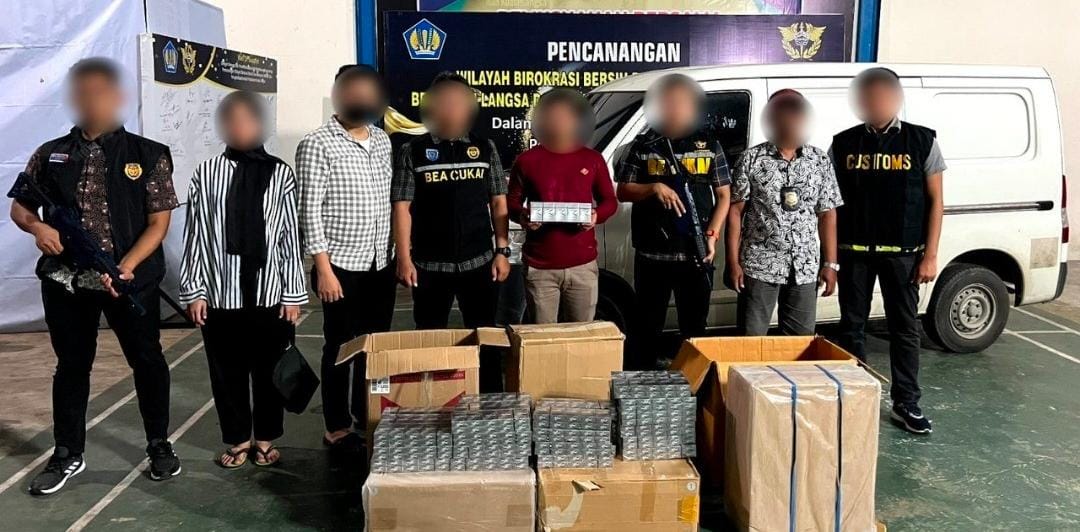 Bea Cukai Langsa Amankan 63.400 Batang Rokok Ilegal Dan Satu Pelaku