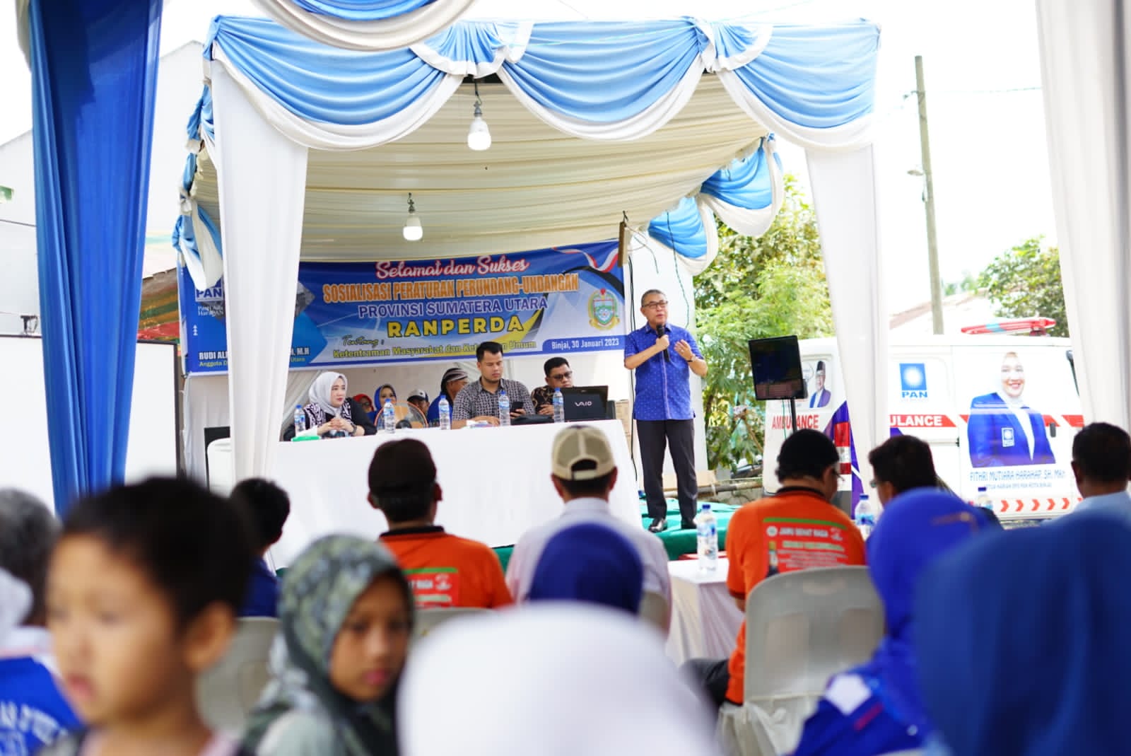 Anggota DPRD Sumut Rudi Alfahri Rangkuti Gelar Sosialisasi Ranperda Ketentraman Dan Ketertiban Umum Di Binjai Utara