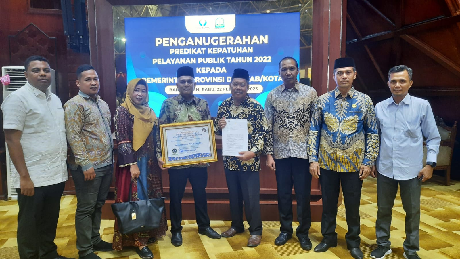 Pemko Langsa Kembali Raih Predikat Pelayanan Publik 2022 Zona Hijau