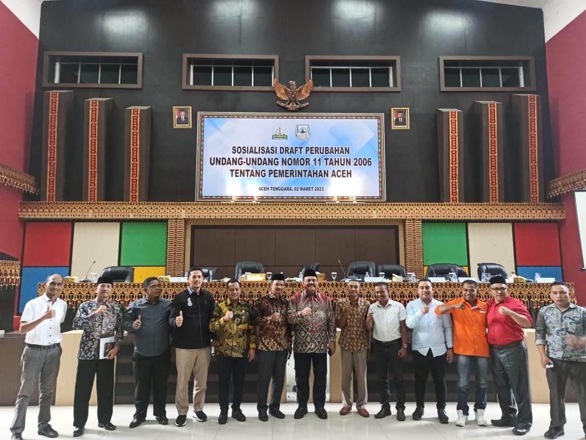 Tim DPR Aceh Sosialisasi Draft Perubahan UUPA Di DPRK Agara
