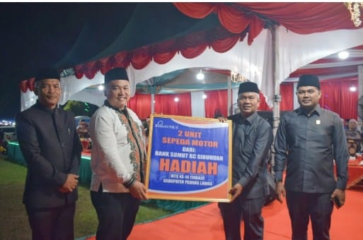 PT Bank Sumut Beri Partisipasi Dua Sepeda Motor Hadiah MTQ Ke-14 Palas