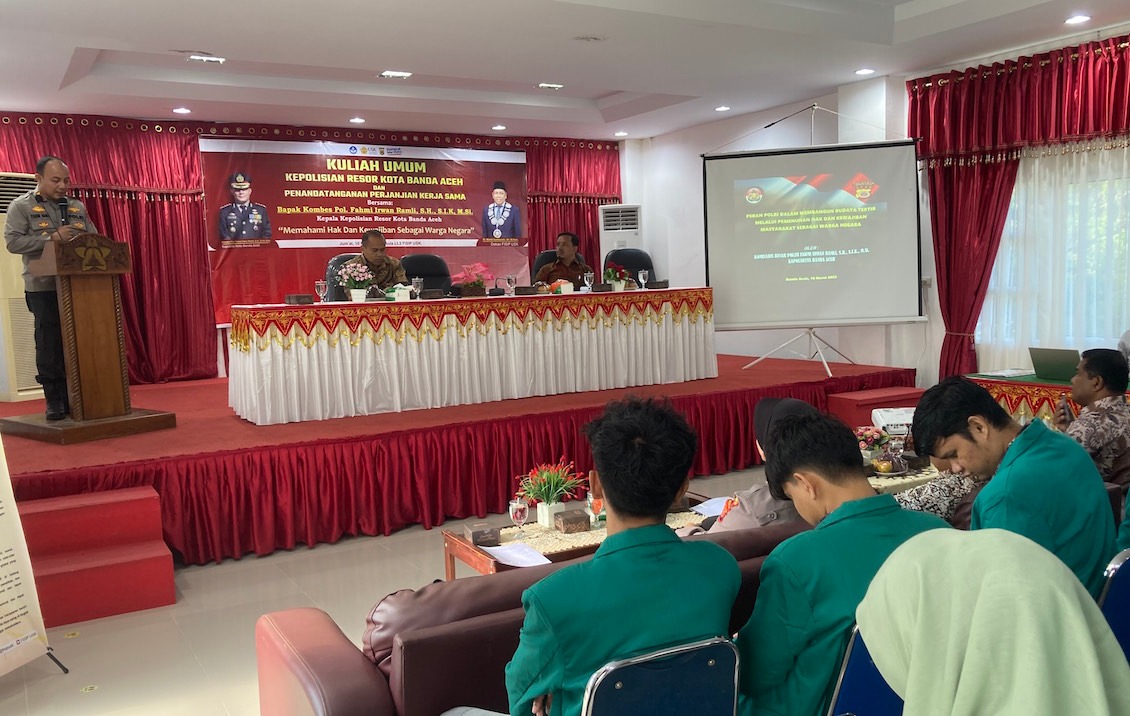 Mahasiswa USK Dengar Kuliah Umum Kapolresta Banda Aceh