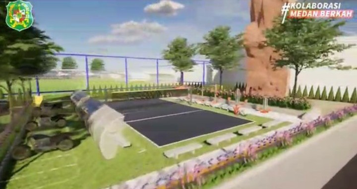 <em>Revitalisasi Lapangan Gajah Mada Sudah Mencapai 80%, Kadispora Kota Medan : Pengerjaan Akan Selesai Sebelum Idul Fitri</em>