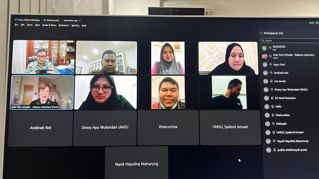 Bangun Kemitraan, UMSU-Babson College Boston USA Lakukan Virtual Meeting