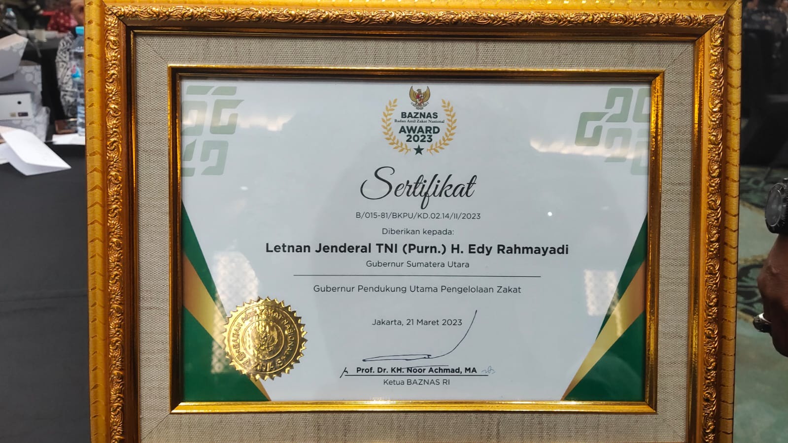 Gubsu Terima Baznas Award 2023 Dari Wapres RI