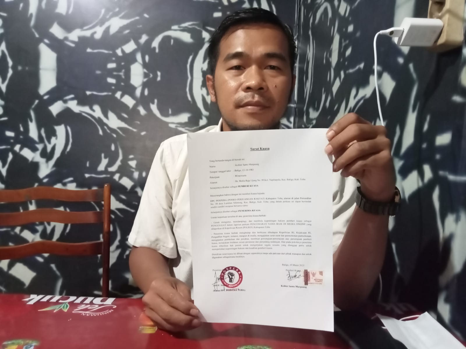 Ketua Pospera Minta Kapolres Toba Tindaklanjuti Tuduhan Dugaan Sogok