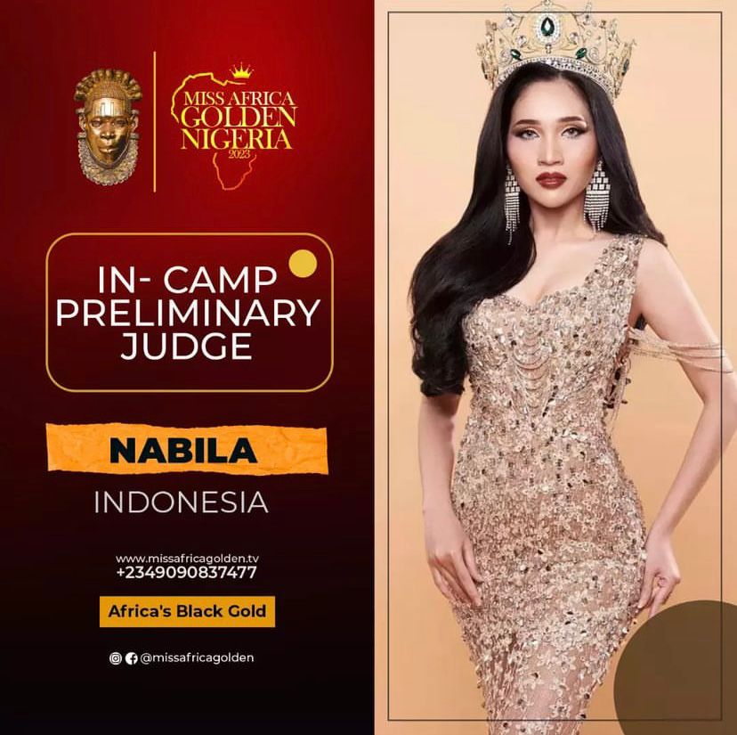 Ryzia Nabilla Winner Miss Supraglobal International Jadi Juri Pemilihan Miss Africa Golden Nigeria Tahun 2023