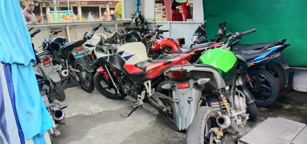 Satlantas Polres Agara Amankan 17 Sepeda Motor Dua Knalpot Brong