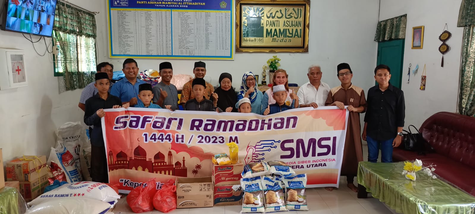 Safari Ramadan SMSI Sumut, Bantu Bahan Pokok Ke Panti Asuhan Mamiyai