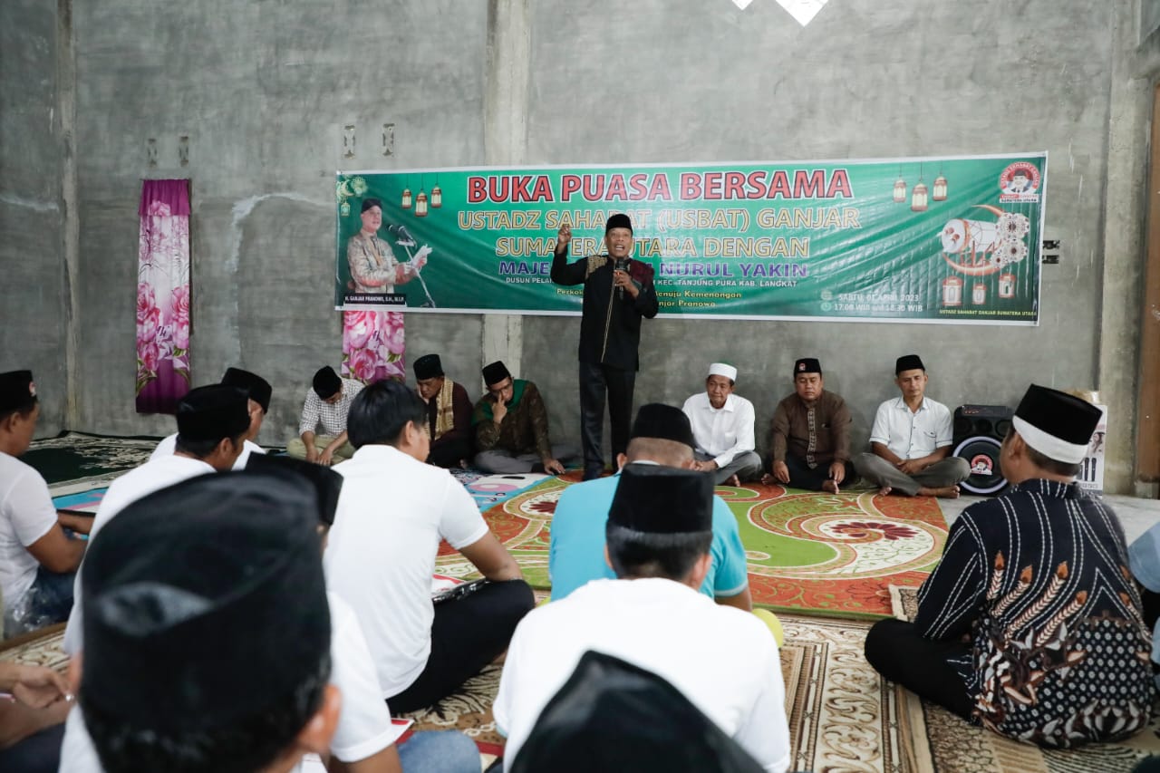 Perkokoh Ukhwah Islamiyah, Usbat Ganjar Sumut Gelar Buka Bersama Dengan Majelis Taklim Langkat
