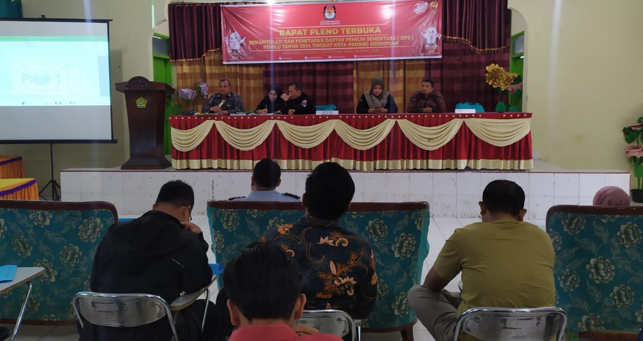 KPU Padangsidempuan Tetapkan DPS Pemilu 2024