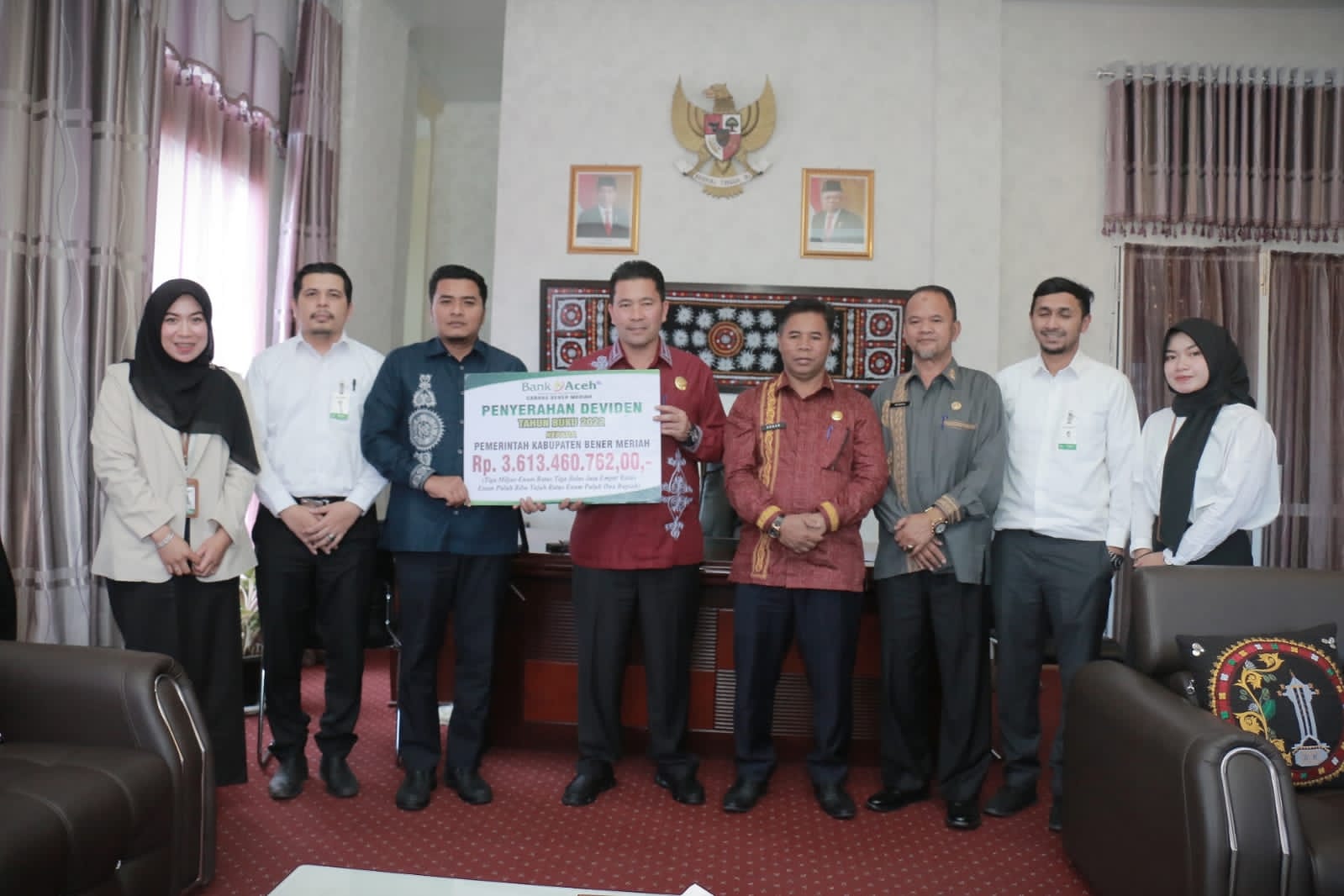 Pemkab Bener Meriah Terima Jatah Deviden Dari BAS Rp3,6 M