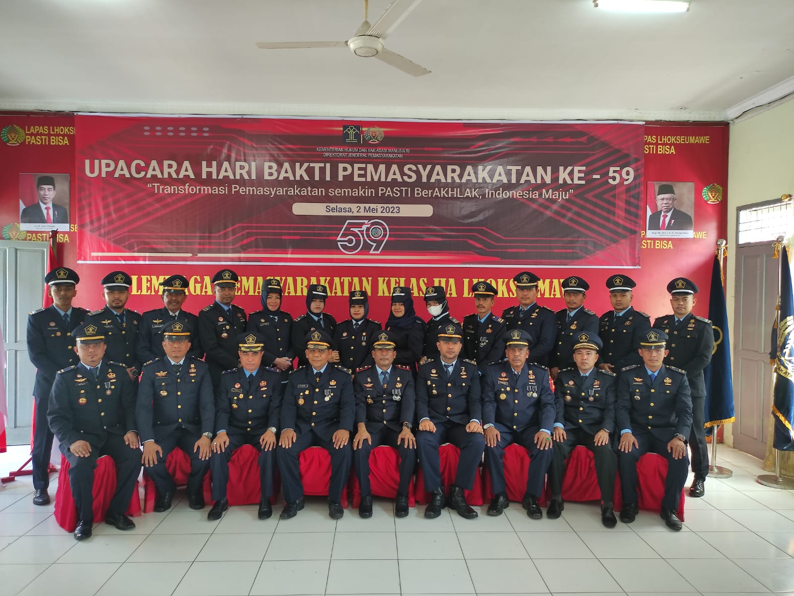 Lapas Lhokseumawe Ikuti Upacara HBP Ke-59 Dan Halal Bihalal