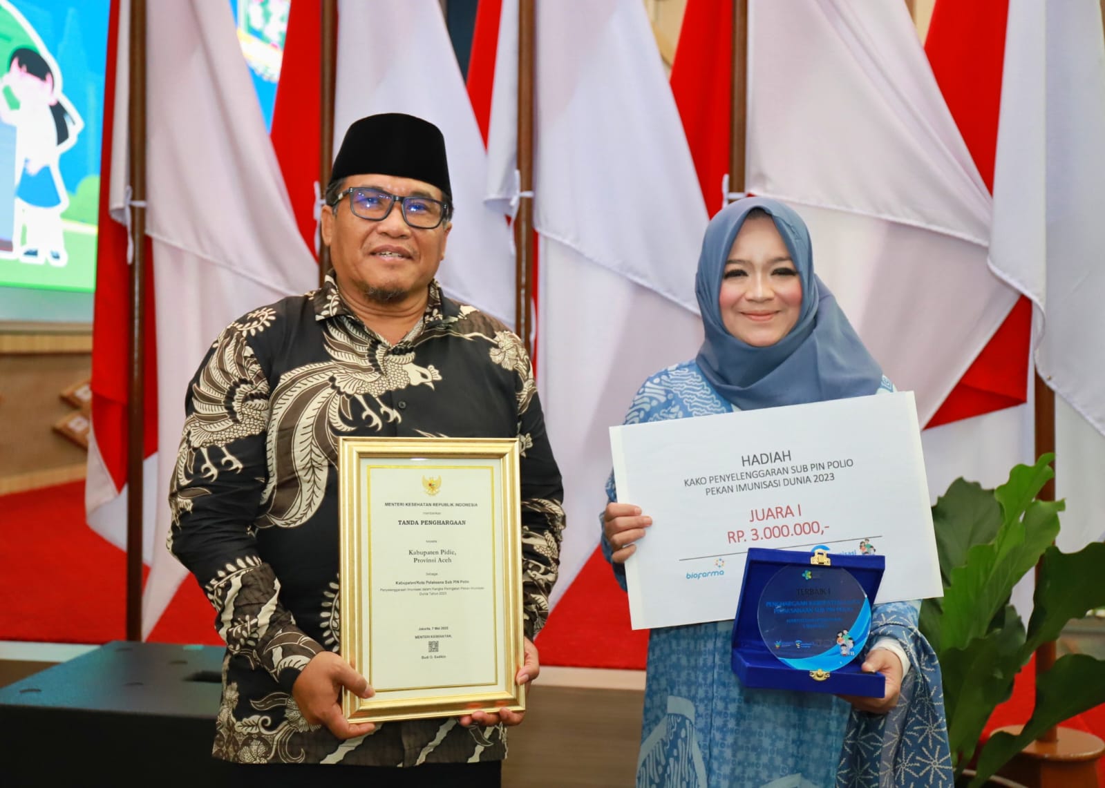 Kemenkes Daulat Kabupaten Pidie Terbaik Pertama Tangani Imunisasi